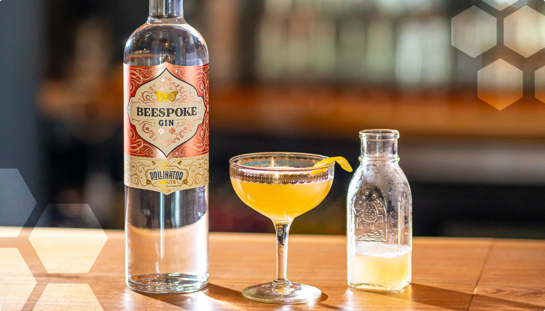 Beespoke Gin cocktail served with fresh botanicals and citrus garnish
