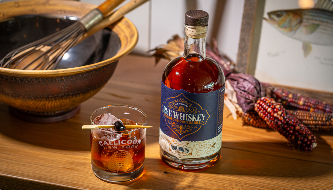 Rye Whiskey sour with wildflower honey syrup